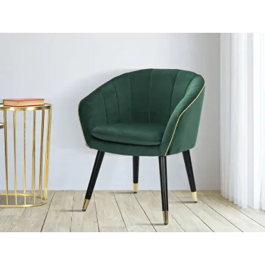 Fotel PARIS Zielony/Złoty 62 58 78 cm